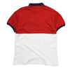 Lacoste Navy, Red and White Script Polo Shirt circa 2000's