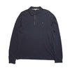 Burberry London Petrol Blue Long Sleeve Polo Shirt circa 2000's