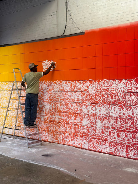 Slawn Original Hand Painted Spray Paint Canvas From Solo Show 2024