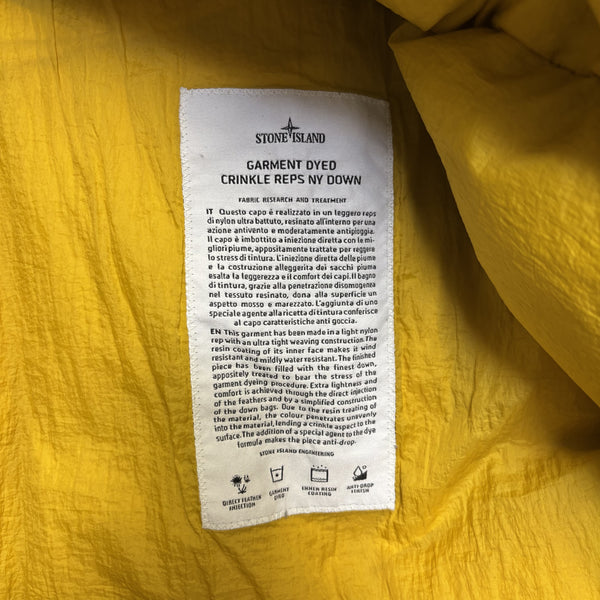 Stone Island AW 2018 Yellow Crinkle Reps NY Down Jacket