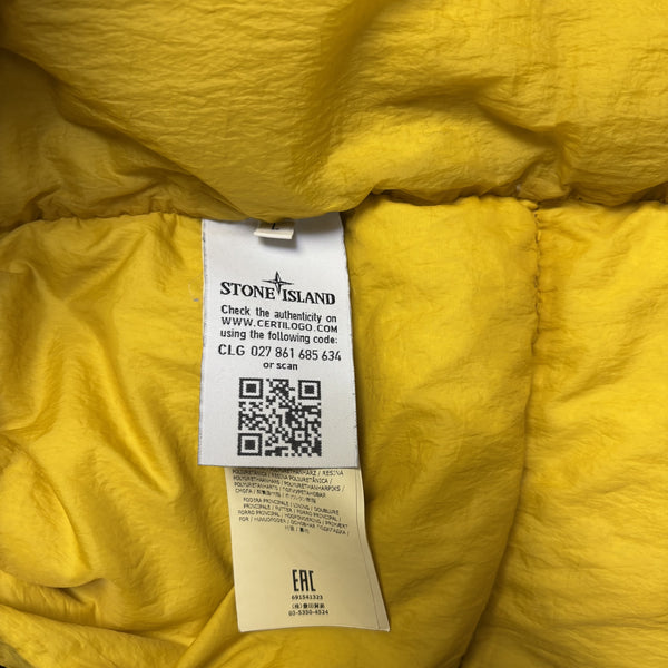 Stone Island AW 2018 Yellow Crinkle Reps NY Down Jacket