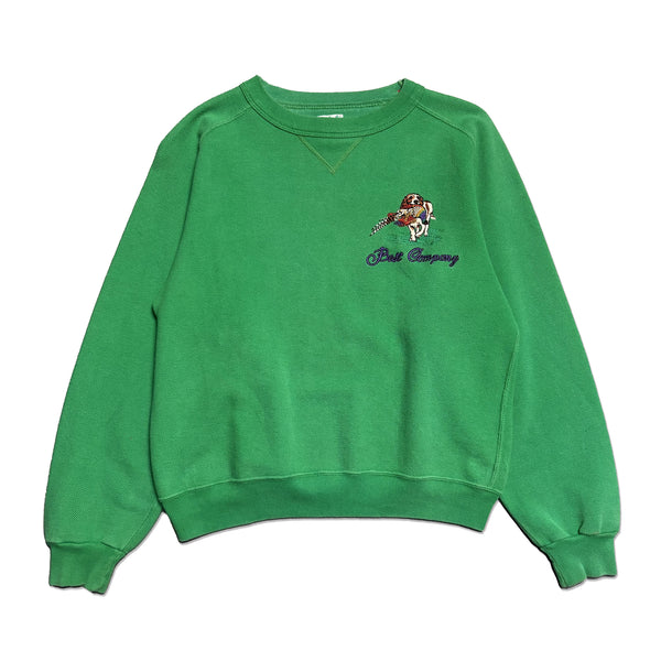 Best Company Green Pique Hunting Crew Neck Sweatshirt circa 1980's