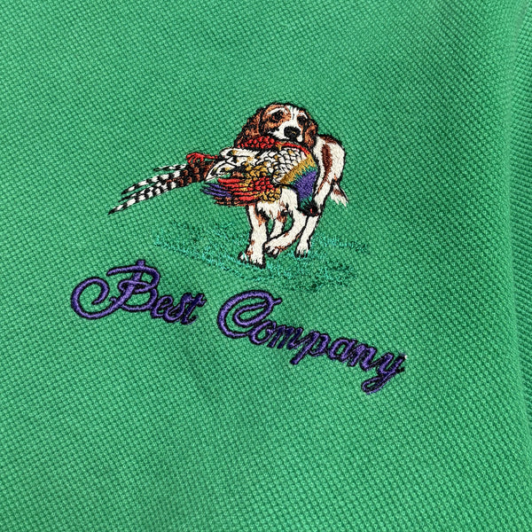 Best Company Green Pique Hunting Crew Neck Sweatshirt circa 1980's