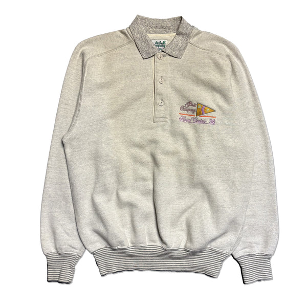 Best Company Royal Cruiser Grey 1/4 Button Sweatshirt circa 1980's