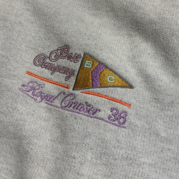 Best Company Royal Cruiser Grey 1/4 Button Sweatshirt circa 1980's