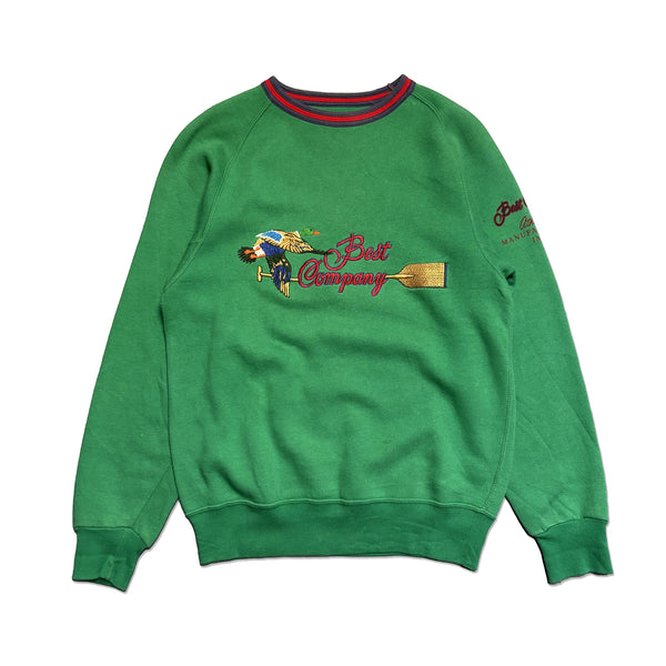 Best Company Duck Green Crew Neck Sweatshirt circa 1980's