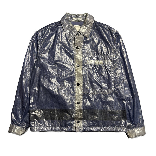 Vintage Stone Island SS 2000 Blue Micro Felt 'Paper' Jacket