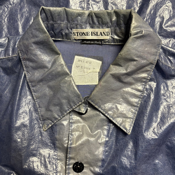 Vintage Stone Island SS 2000 Blue Micro Felt 'Paper' Jacket