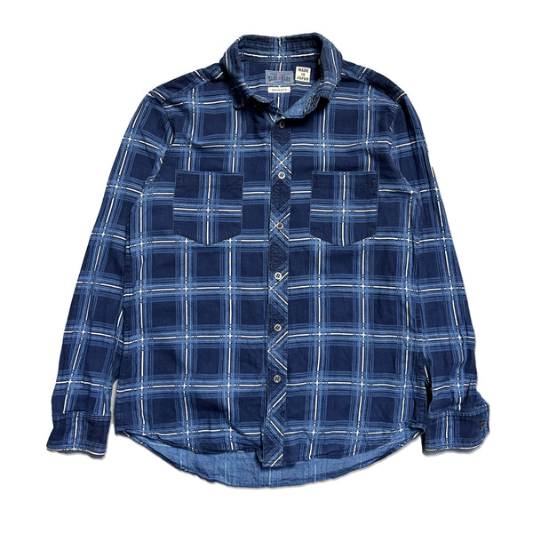 Blue Blue Japan Indigo Natural Dyed Check Shirt circa 2010's