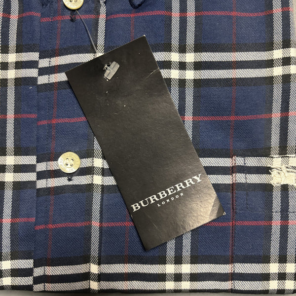 Deadstock Vintage Burberrys Nova Check Navy Shirt circa 1990's