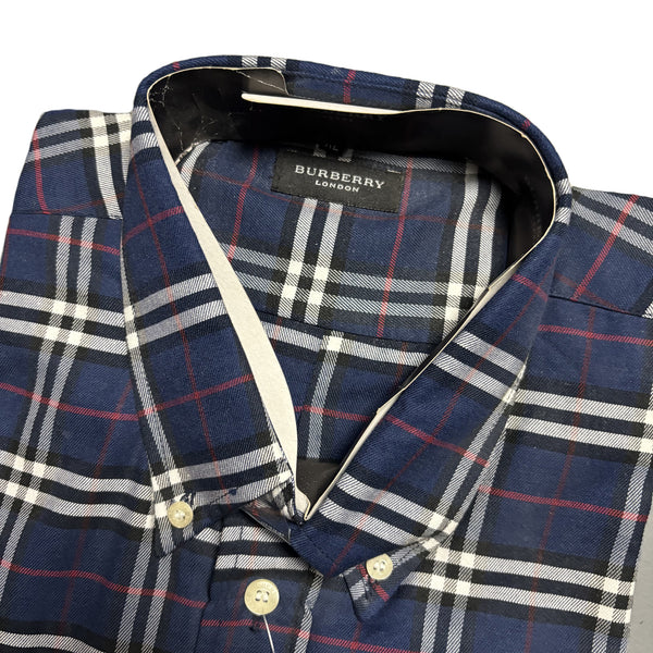 Deadstock Vintage Burberrys Nova Check Navy Shirt circa 1990's