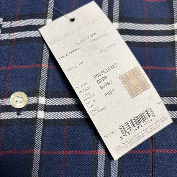 Deadstock Vintage Burberrys Nova Check Navy Shirt circa 1990's