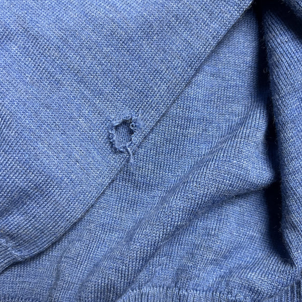 Vintage Paul & Shark Yachting Embroidered Branding Blue V Neck Sweatshirt circa 2000's