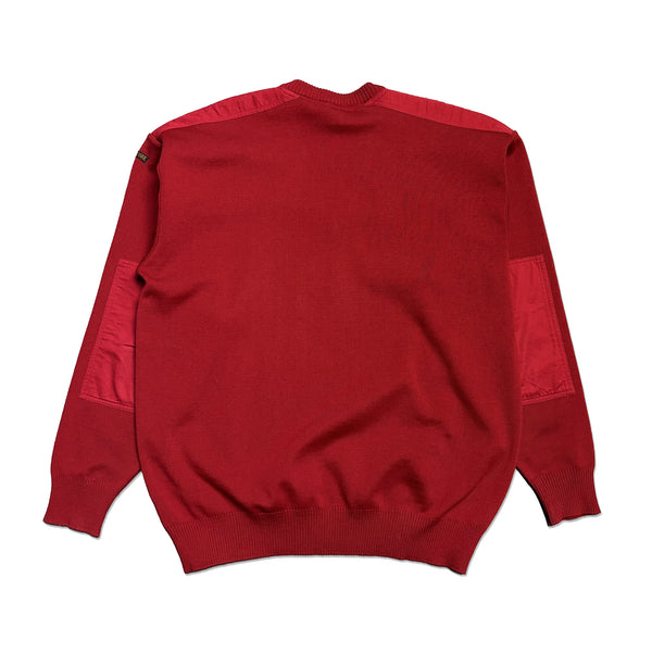 Vintage Paul & Shark Yachting Embroidered Branding Red V Neck Sweatshirt circa 1990's