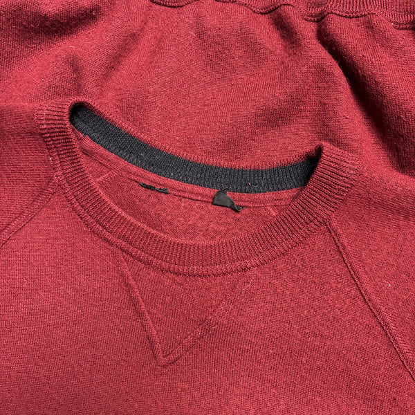 Vintage Paul & Shark Yachting Embroidered Branding Burgundy Crewneck Sweatshirt circa 1990's