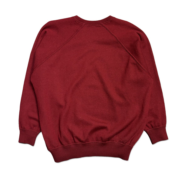 Vintage Paul & Shark Yachting Embroidered Branding Burgundy Crewneck Sweatshirt circa 1990's