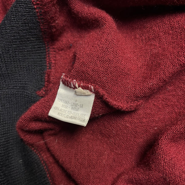 Vintage Paul & Shark Yachting Embroidered Branding Burgundy Crewneck Sweatshirt circa 1990's