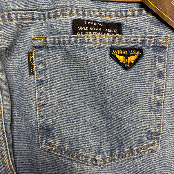 Vintage Avirex U.S.A. Blue Baggy Denim Jeans circa 1990's