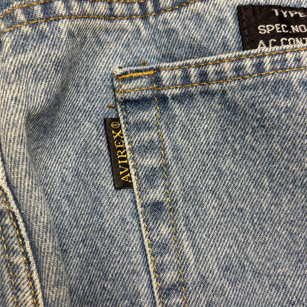 Vintage Avirex U.S.A. Blue Baggy Denim Jeans circa 1990's