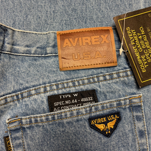Vintage Avirex U.S.A. Blue Baggy Denim Jeans circa 1990's