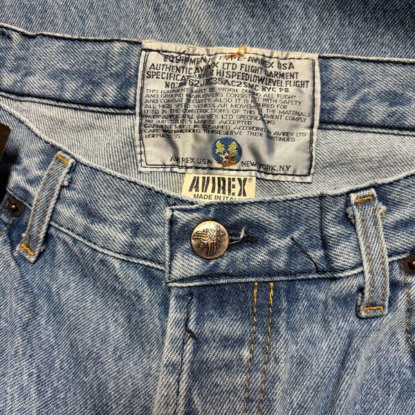 Vintage Avirex U.S.A. Blue Baggy Denim Jeans circa 1990's
