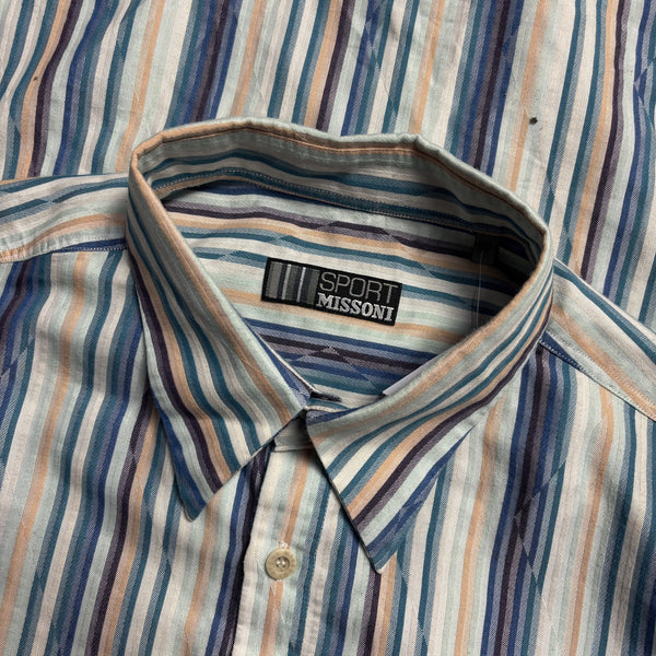 Vintage Missoni Sport Long Sleeve Striped Shirt circa 1990's