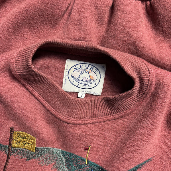 Iceberg Ice Sport Golf Crew Neck Knit Jumper circa 1980's