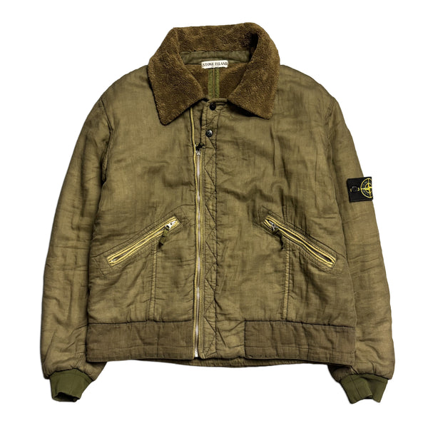 Vintage Stone Island Fleece Lined Bomber Jacket circa Early 2000s
