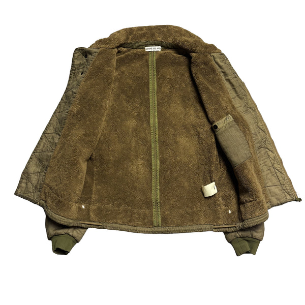Vintage Stone Island Fleece Lined Bomber Jacket circa Early 2000s