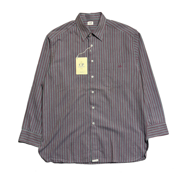 CP Company SS 1993 Ideas From Massimo Osti Grey & Red Striped Shirt