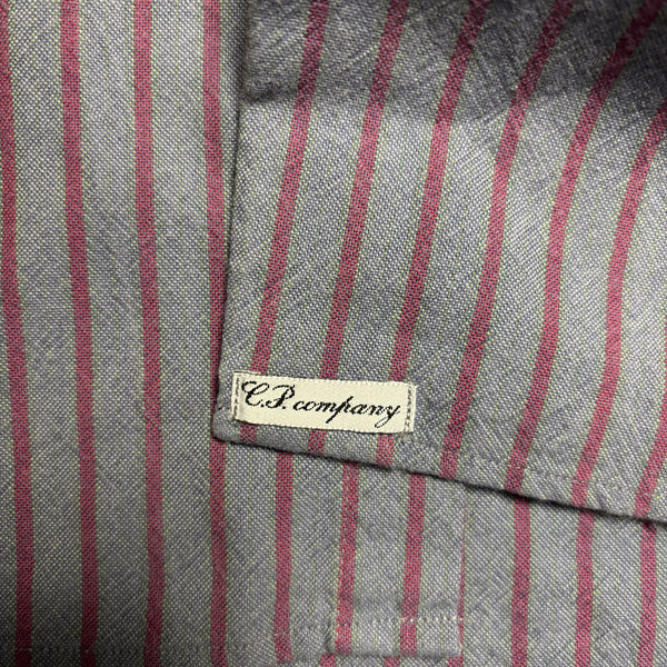 CP Company SS 1993 Ideas From Massimo Osti Grey & Red Striped Shirt