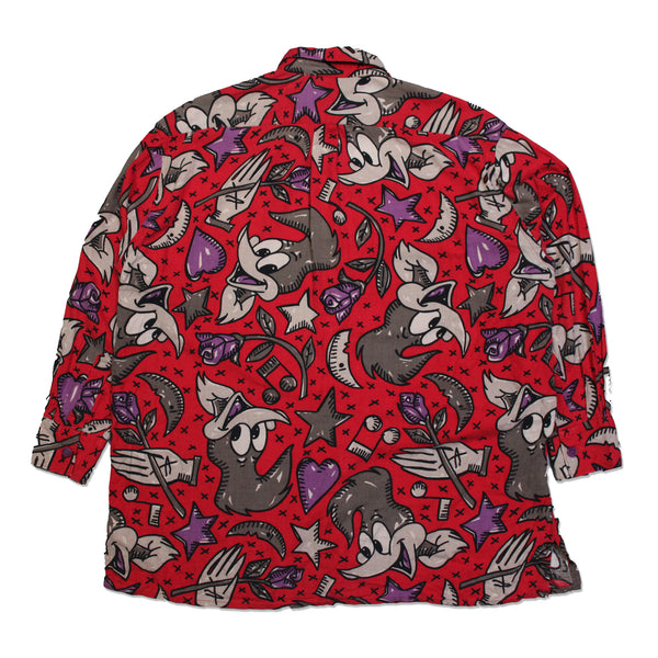 JC De Castelbajac Roadrunner Repeat Print Shirt circa 1990's