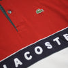 Lacoste Navy, Red and White Script Polo Shirt circa 2000's