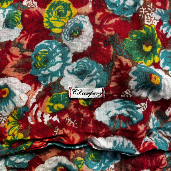 CP Company Ideas From Massimo Osti Floral Print Red Shirt circa 1980's