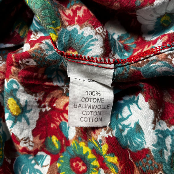 CP Company Ideas From Massimo Osti Floral Print Red Shirt circa 1980's