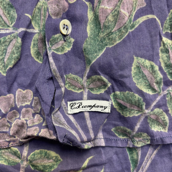 CP Company Ideas From Massimo Osti Floral Print Purple Shirt circa 1980's