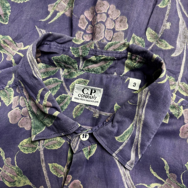 CP Company Ideas From Massimo Osti Floral Print Purple Shirt circa 1980's