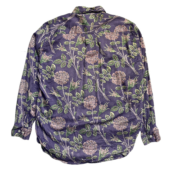 CP Company Ideas From Massimo Osti Floral Print Purple Shirt circa 1980's