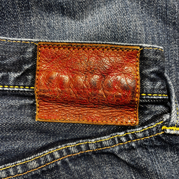 Vintage Evisu Made In Japan White Painted Gull Denim Jeans circa 1990's