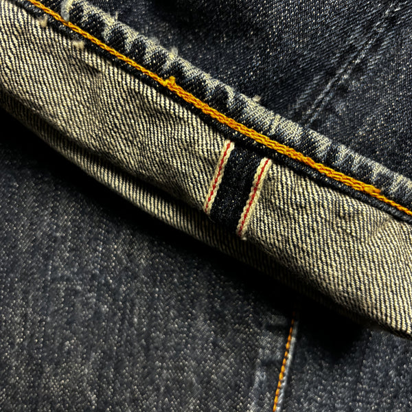 Vintage Evisu Made In Japan White Painted Gull Denim Jeans circa 1990's