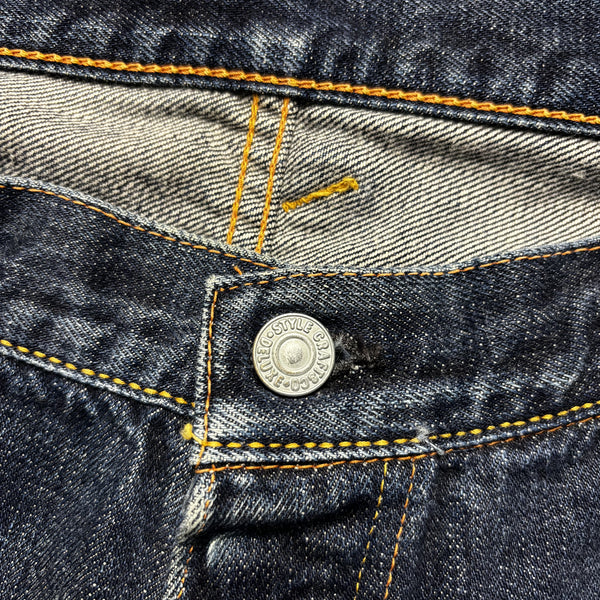 Vintage Evisu Made In Japan White Painted Gull Denim Jeans circa 1990's