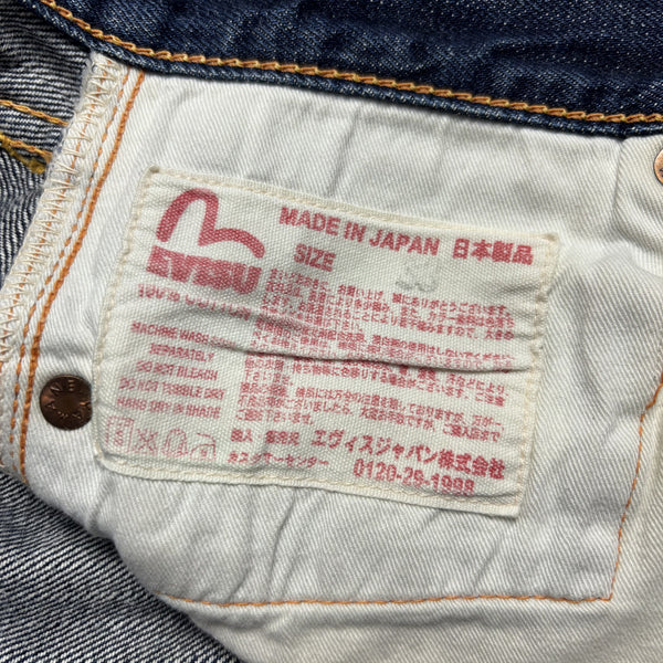 Vintage Evisu Made In Japan White Painted Gull Denim Jeans circa 1990's