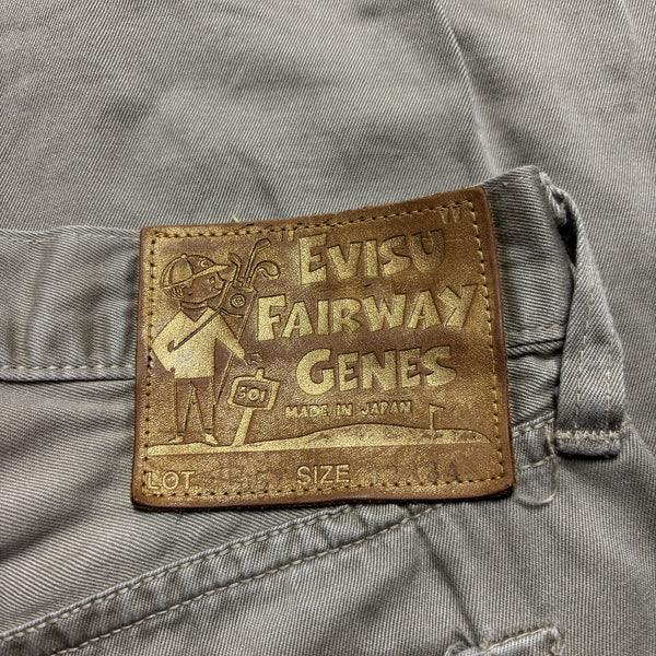 Vintage Evisu Fairway Made In Japan Tan Embroidered Jeans circa 1990s