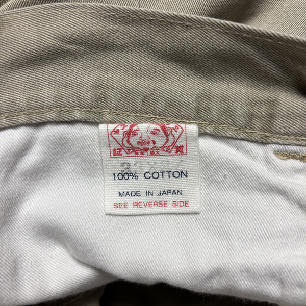 Vintage Evisu Fairway Made In Japan Tan Embroidered Jeans circa 1990s