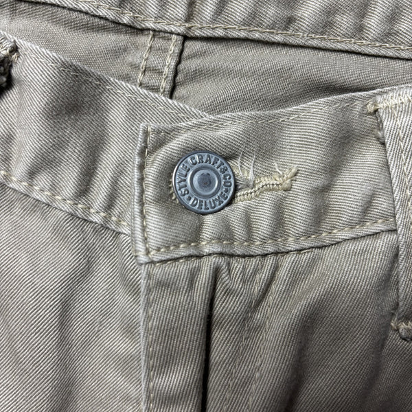 Vintage Evisu Fairway Made In Japan Tan Embroidered Jeans circa 1990s