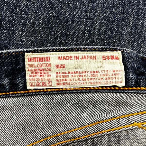 Vintage Evisu Made In Japan Black & White Painted Gull Denim Jeans circa 1990's