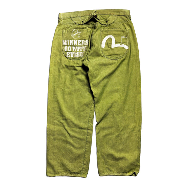 Evisu Fairway Winners Go With Evisu Green Denim Jeans circa 2000's