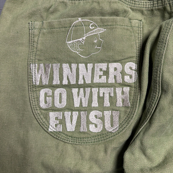 Evisu Fairway Winners Go With Evisu Green Denim Jeans circa 2000's