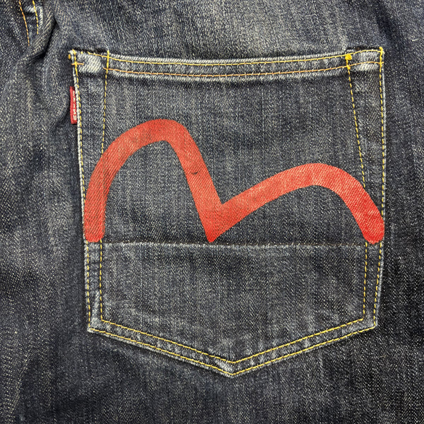 Vintage Evisu Made In Japan Red Gull Denim Jeans circa 1990's