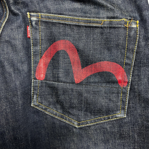 Vintage Evisu Made In Japan Red Gull Denim Jeans circa 1990's